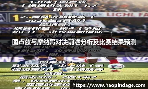 图卢兹与摩纳哥对决前瞻分析及比赛结果预测