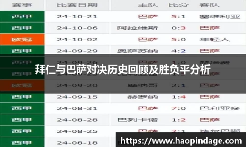 拜仁与巴萨对决历史回顾及胜负平分析